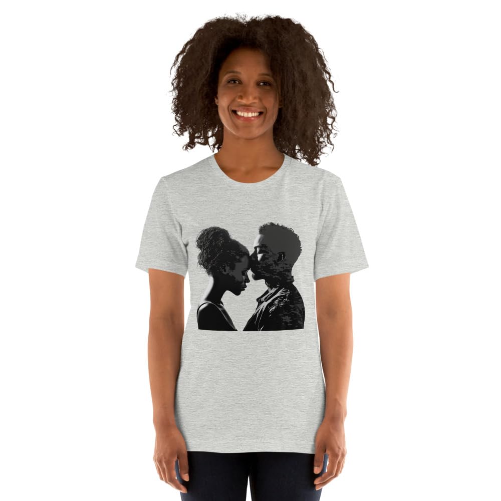 Byte the Bit Unisex Valentine Black Man Woman Kiss Love Intimate Graphic Crewneck T-Shirt Short Sleeve Men Women Adult Casual