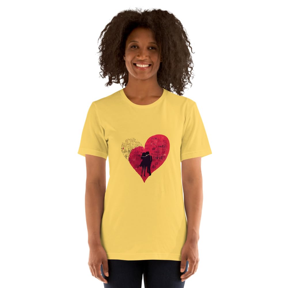 Byte the Bit Unisex Valentine Love Heart Couple Graphic Crewneck T-Shirt Novelty Short Sleeve Men Women Adult Casual