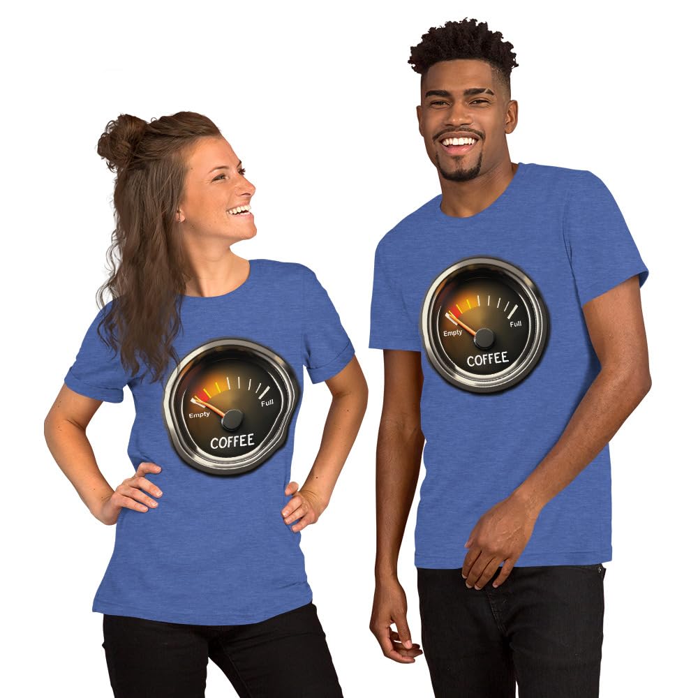 Unisex Coffee Gauge Measure Empty Drinker Caffeine Addicts T-Shirt Short Sleeve Graphic Funny Adult Casual Trendy