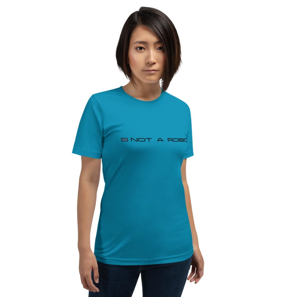 Byte the Bit Unisex Not A Robot Respect Boundaries Graphics Crewneck T-Shirt Novelty Short Sleeve Adult Men Women Casual
