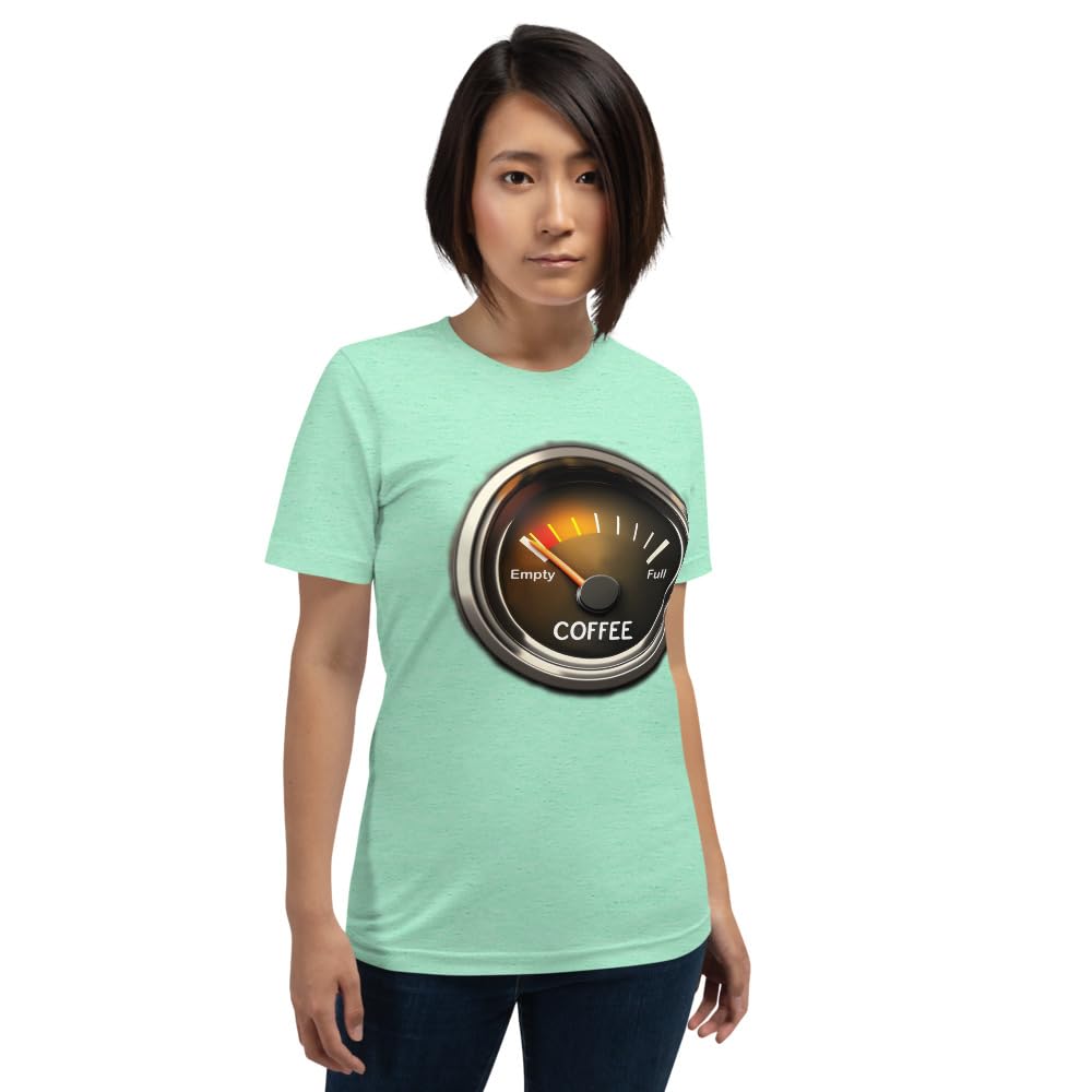 Unisex Coffee Gauge Measure Empty Drinker Caffeine Addicts T-Shirt Short Sleeve Graphic Funny Adult Casual Trendy