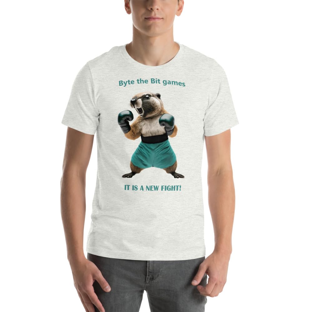 Byte the Bit Unisex Prairie Dog Boxing It is A New Fight Gloves Boxing Short Sleeve Graphic Funny Adult Casual Trendy