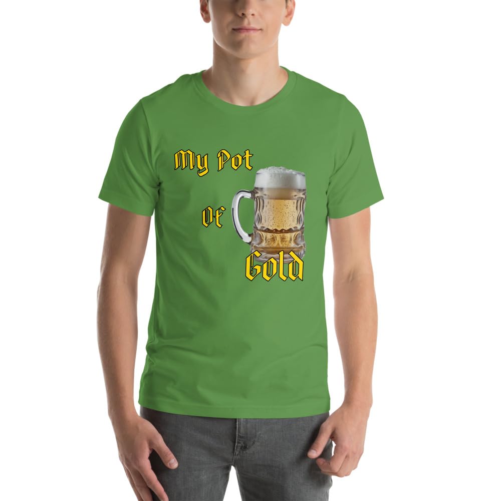 Byte the Bit Unisex St Patrick Pot of Gold Beer Stein Graphic Crewneck T-Shirt Short Sleeve Men Women Adult Casual
