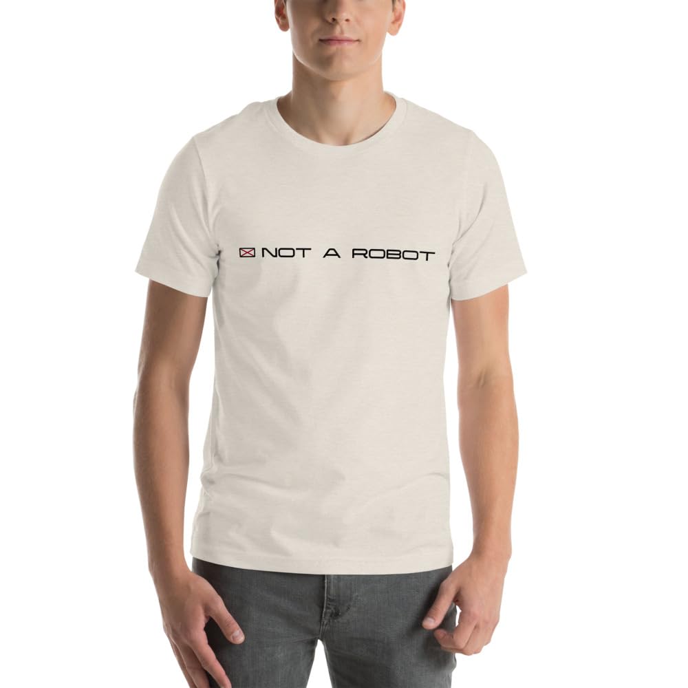 Byte the Bit Unisex Not A Robot Respect Boundaries Graphics Crewneck T-Shirt Novelty Short Sleeve Adult Men Women Casual