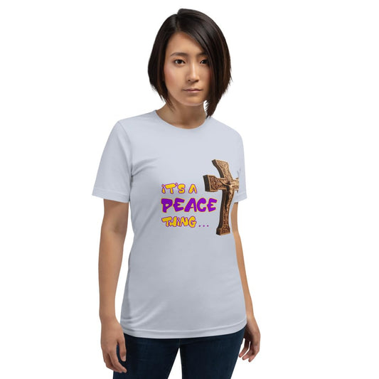 Byte the Bit Unisex It’s A Peace Thing Jesus Christ Cross Christian Graphic Crewneck T-Shirt Short Sleeve Adult Casual
