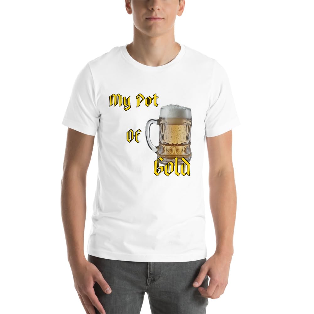 Byte the Bit Unisex St Patrick Pot of Gold Beer Stein Graphic Crewneck T-Shirt Short Sleeve Men Women Adult Casual