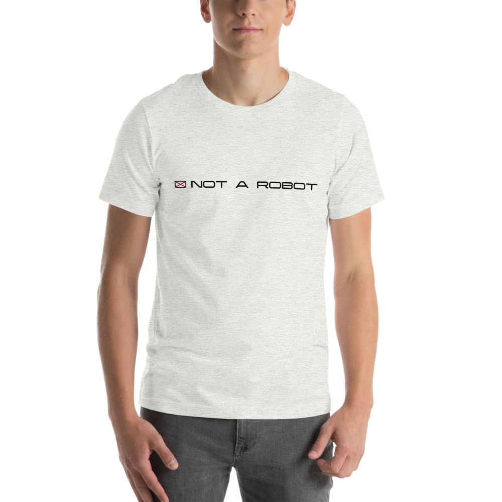 Byte the Bit Unisex Not A Robot Respect Boundaries Graphics Crewneck T-Shirt Novelty Short Sleeve Adult Men Women Casual