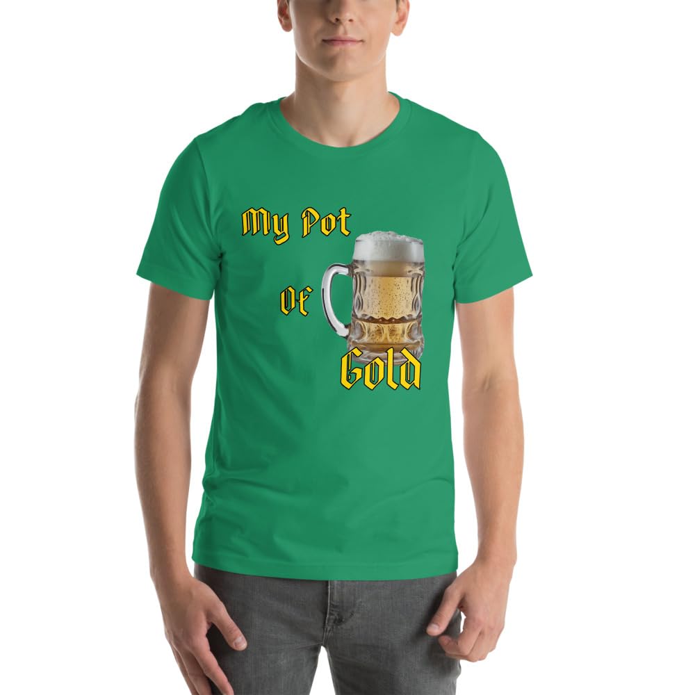 Byte the Bit Unisex St Patrick Pot of Gold Beer Stein Graphic Crewneck T-Shirt Short Sleeve Men Women Adult Casual