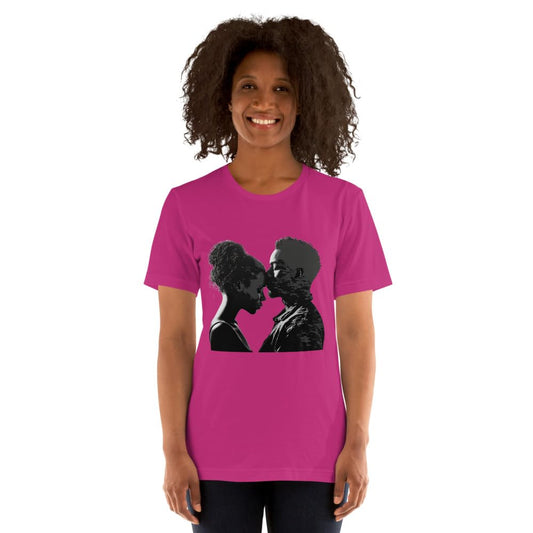 Byte the Bit Unisex Valentine Black Man Woman Kiss Love Intimate Graphic Crewneck T-Shirt Short Sleeve Men Women Adult Casual