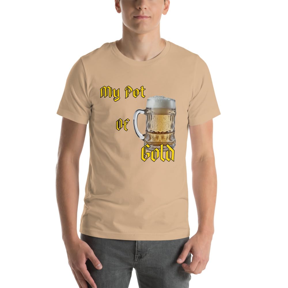 Byte the Bit Unisex St Patrick Pot of Gold Beer Stein Graphic Crewneck T-Shirt Short Sleeve Men Women Adult Casual