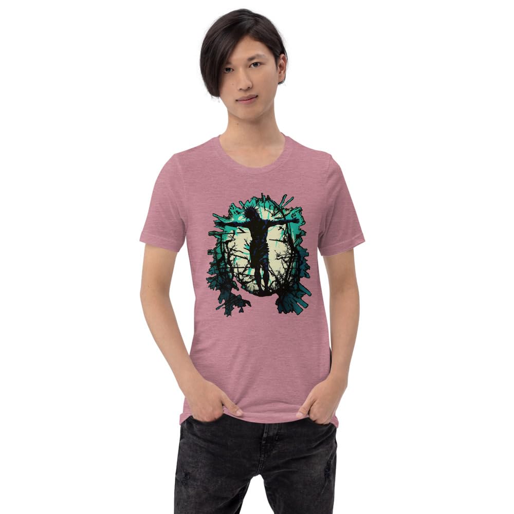 Byte the Bit Unisex Jesus Christ Standing Cross Graphic Crewneck T-Shirt Novelty Short Sleeve Adult Men Women Casual