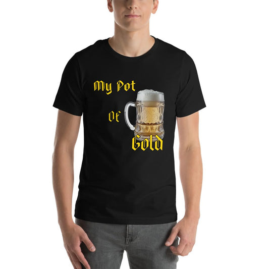 Byte the Bit Unisex St Patrick Pot of Gold Beer Stein Graphic Crewneck T-Shirt Short Sleeve Men Women Adult Casual