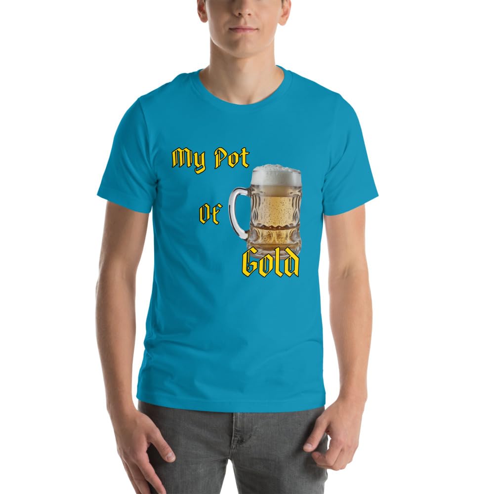 Byte the Bit Unisex St Patrick Pot of Gold Beer Stein Graphic Crewneck T-Shirt Short Sleeve Men Women Adult Casual