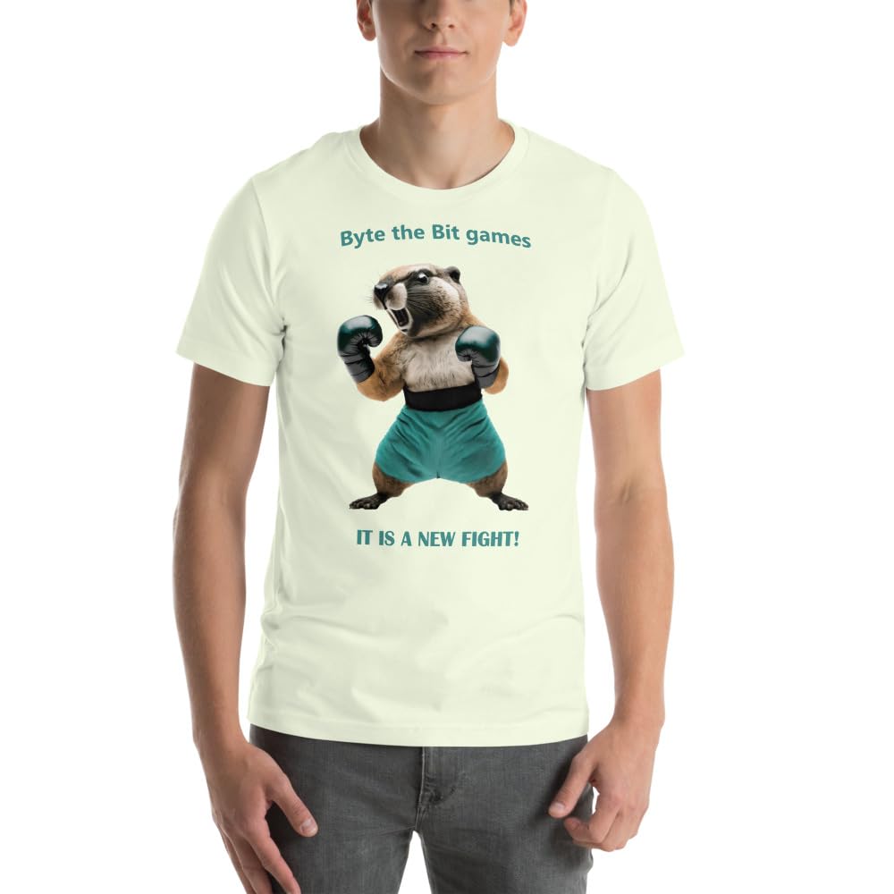 Byte the Bit Unisex Prairie Dog Boxing It is A New Fight Gloves Boxing Short Sleeve Graphic Funny Adult Casual Trendy