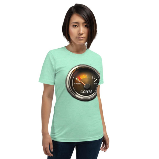Unisex Coffee Gauge Measure Empty Drinker Caffeine Addicts T-Shirt Short Sleeve Graphic Funny Adult Casual Trendy