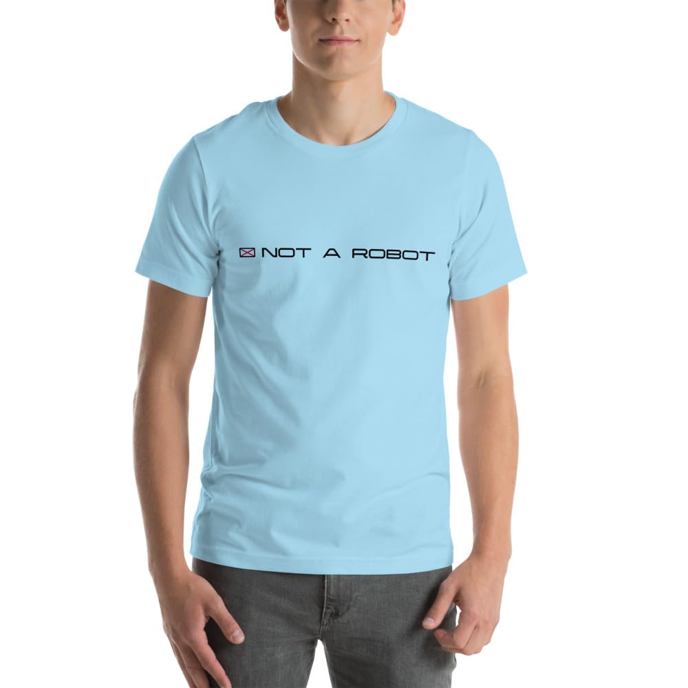 Byte the Bit Unisex Not A Robot Respect Boundaries Graphics Crewneck T-Shirt Novelty Short Sleeve Adult Men Women Casual