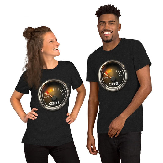 Unisex Coffee Gauge Measure Empty Drinker Caffeine Addicts T-Shirt Short Sleeve Graphic Funny Adult Casual Trendy