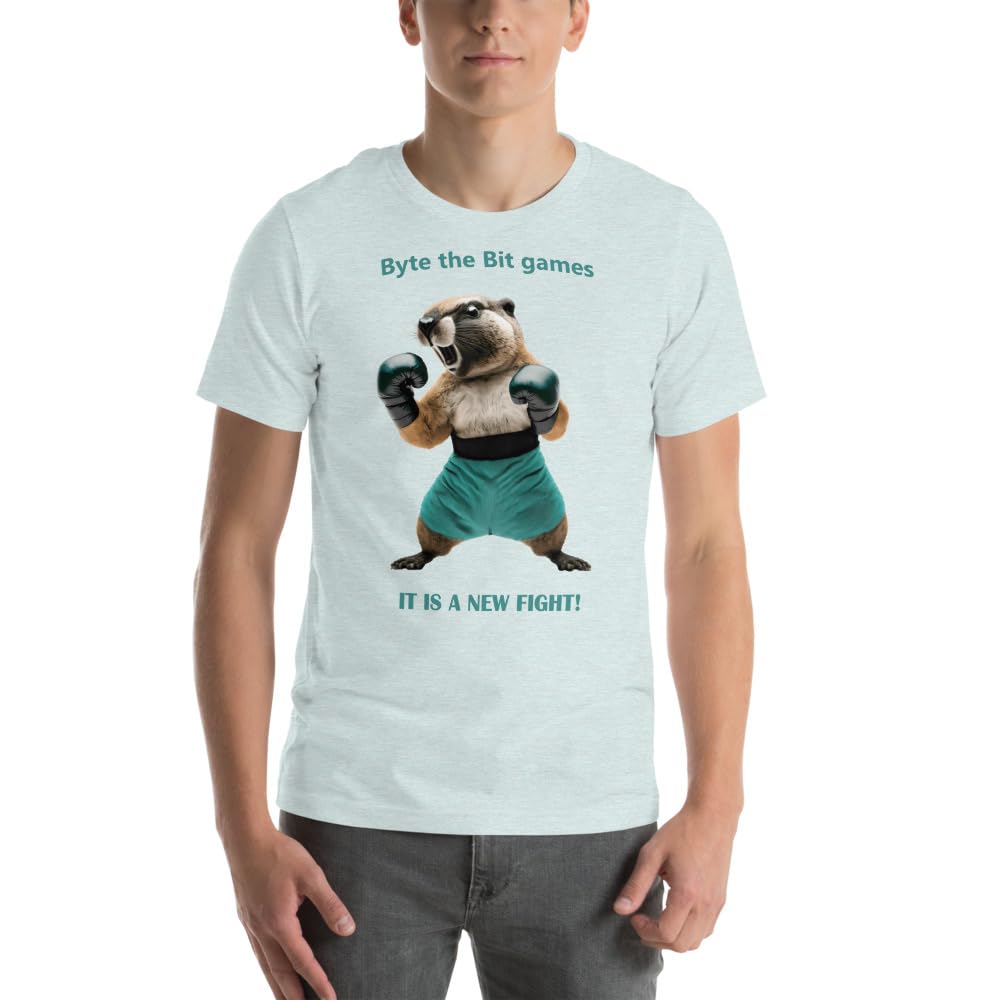 Byte the Bit Unisex Prairie Dog Boxing It is A New Fight Gloves Boxing Short Sleeve Graphic Funny Adult Casual Trendy