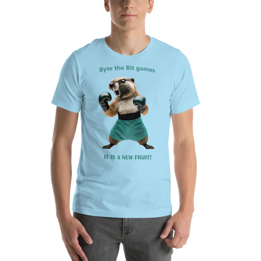Byte the Bit Unisex Prairie Dog Boxing It is A New Fight Gloves Boxing Short Sleeve Graphic Funny Adult Casual Trendy