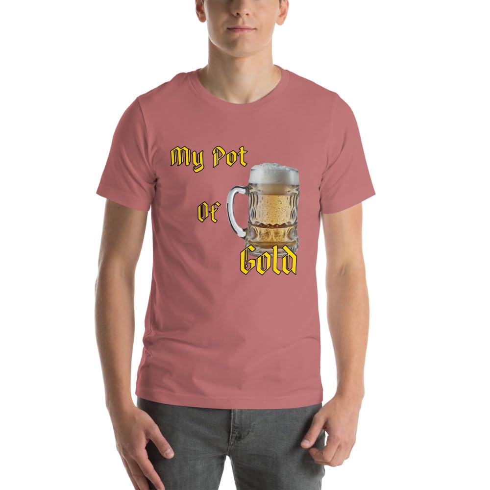 Byte the Bit Unisex St Patrick Pot of Gold Beer Stein Graphic Crewneck T-Shirt Short Sleeve Men Women Adult Casual