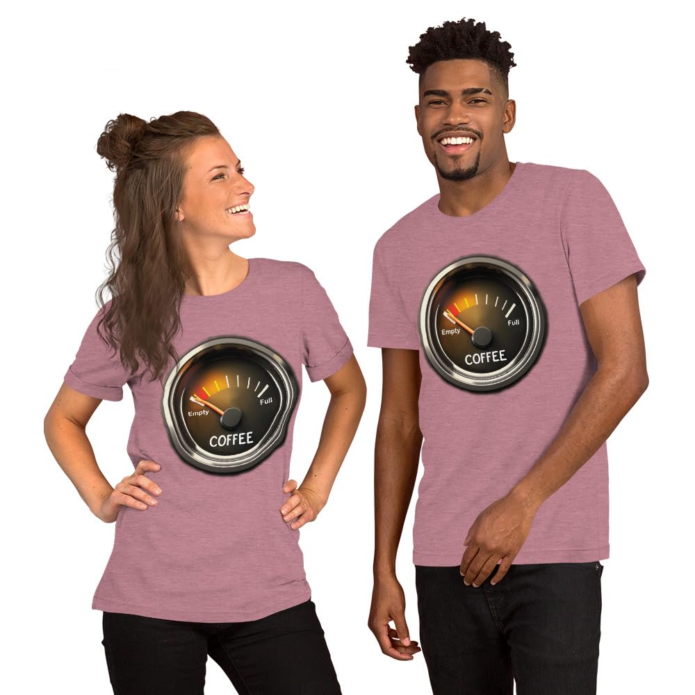 Unisex Coffee Gauge Measure Empty Drinker Caffeine Addicts T-Shirt Short Sleeve Graphic Funny Adult Casual Trendy