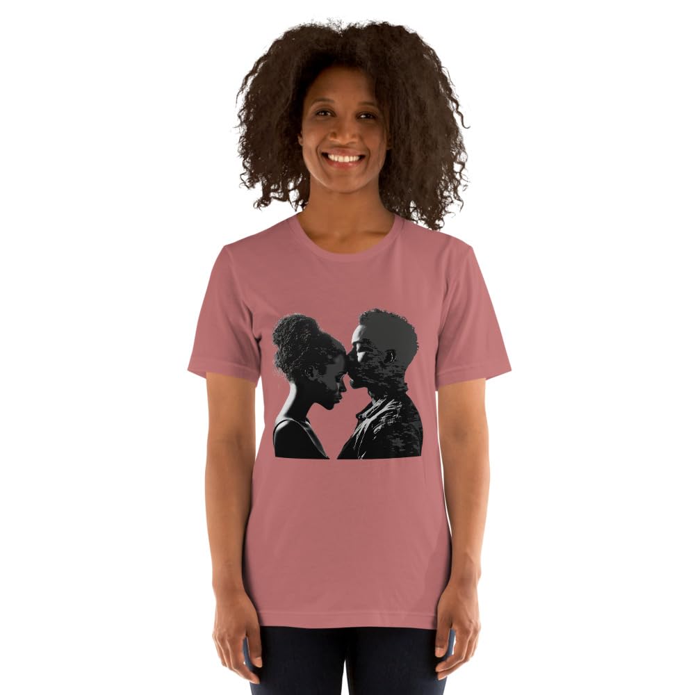 Byte the Bit Unisex Valentine Black Man Woman Kiss Love Intimate Graphic Crewneck T-Shirt Short Sleeve Men Women Adult Casual