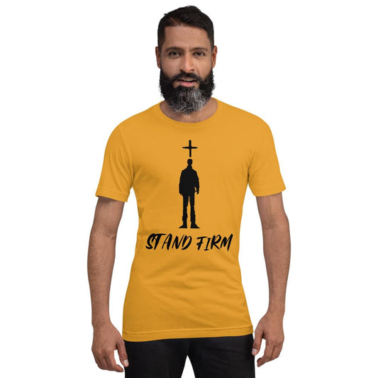 Byte the Bit Unisex Stand Firm Jesus Christ Cross Graphic Crewneck T-Shirt Novelty Short Sleeve Men Women Adult Casual