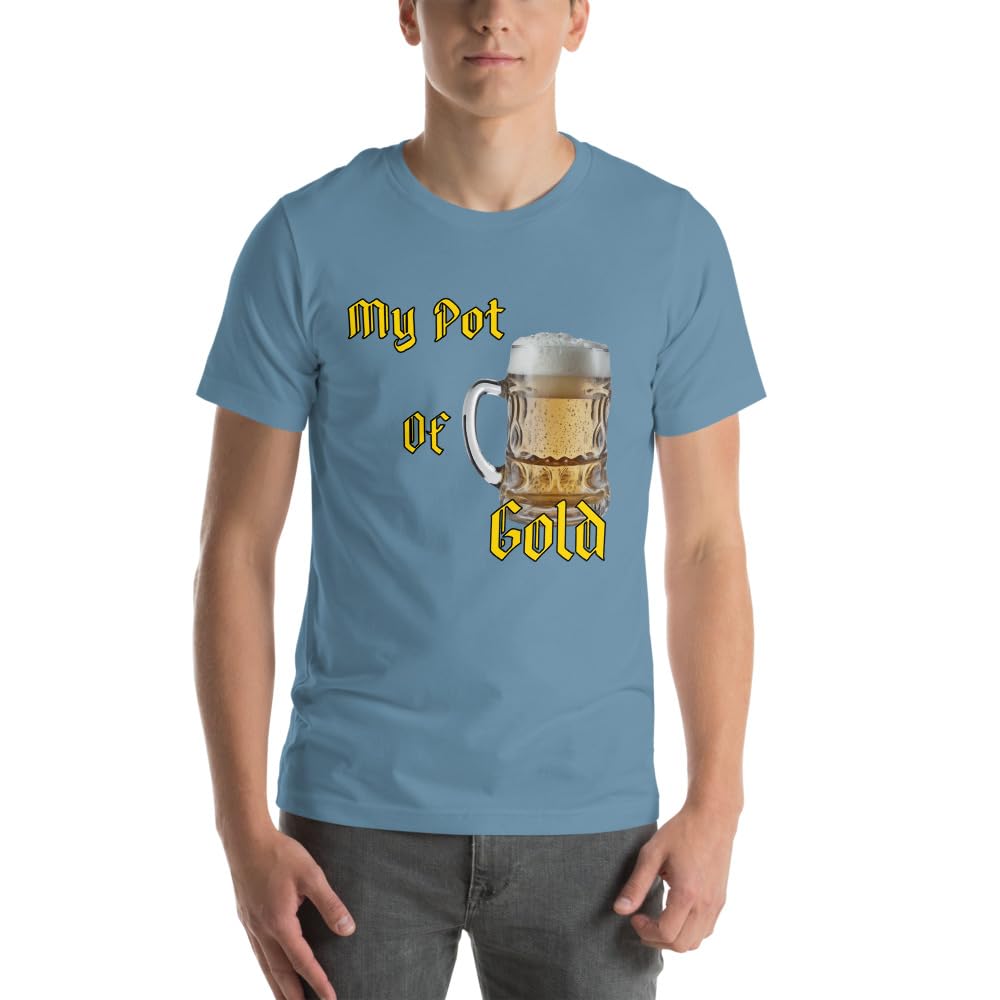 Byte the Bit Unisex St Patrick Pot of Gold Beer Stein Graphic Crewneck T-Shirt Short Sleeve Men Women Adult Casual