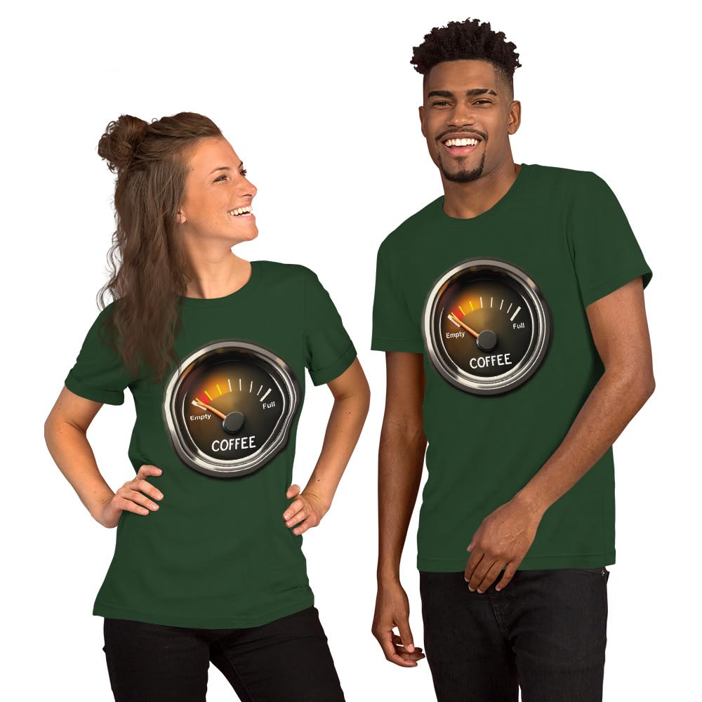 Unisex Coffee Gauge Measure Empty Drinker Caffeine Addicts T-Shirt Short Sleeve Graphic Funny Adult Casual Trendy