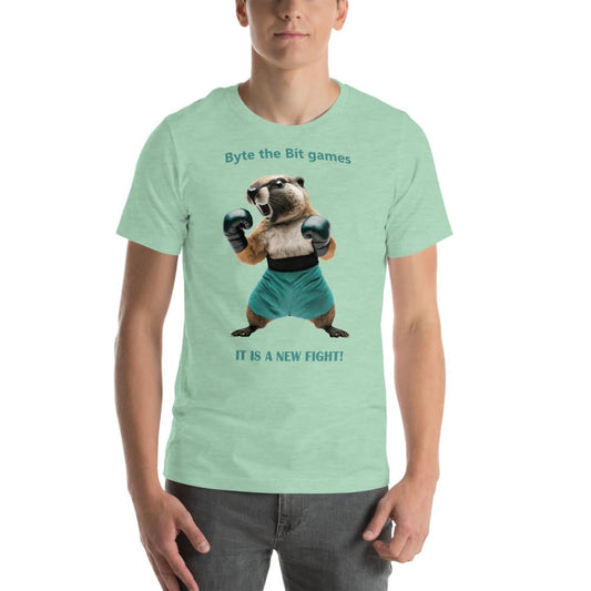 Byte the Bit Unisex Prairie Dog Boxing It is A New Fight Gloves Boxing Short Sleeve Graphic Funny Adult Casual Trendy