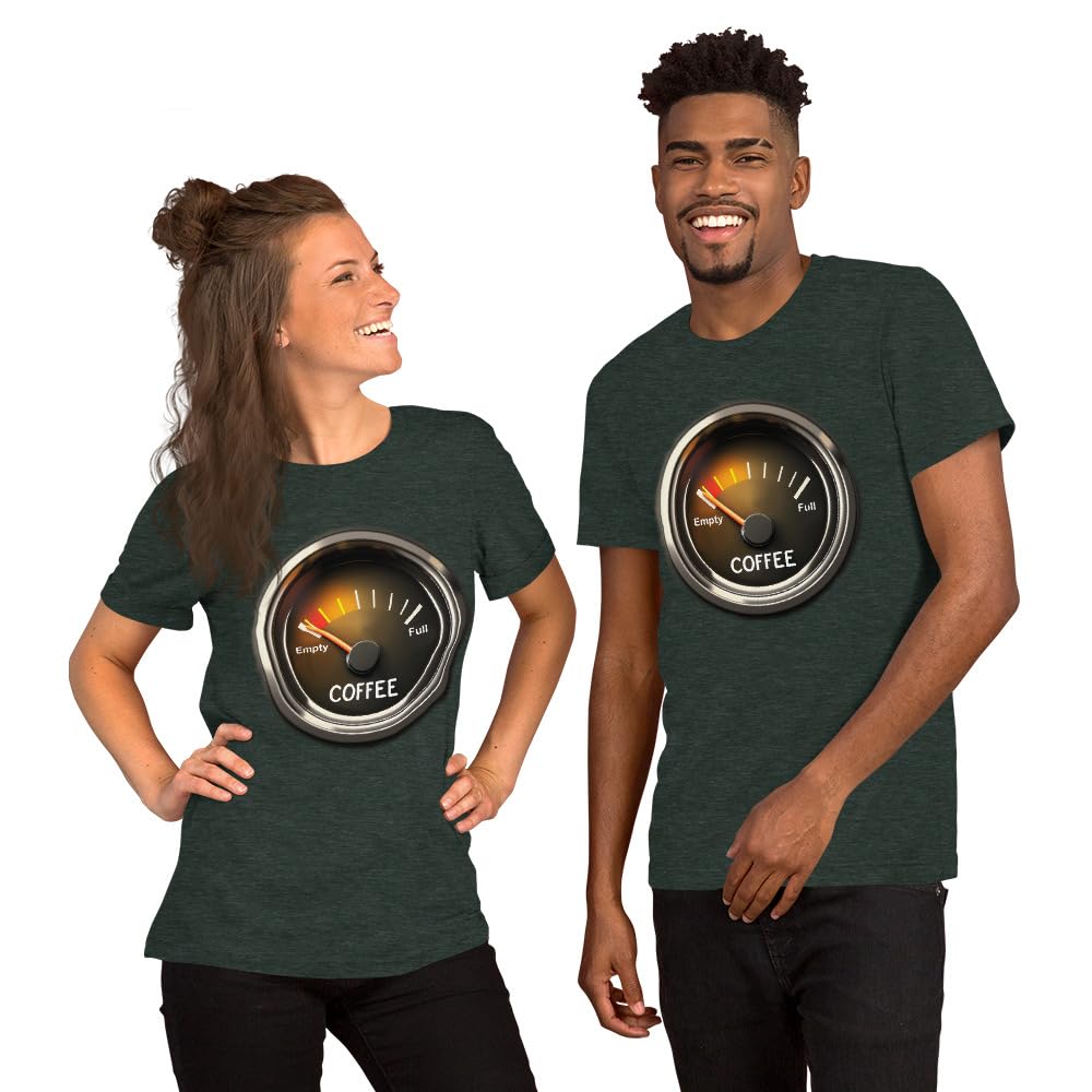 Unisex Coffee Gauge Measure Empty Drinker Caffeine Addicts T-Shirt Short Sleeve Graphic Funny Adult Casual Trendy