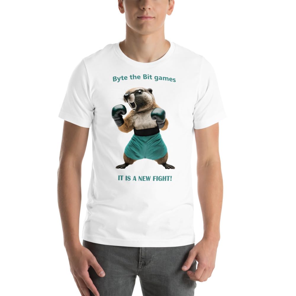 Byte the Bit Unisex Prairie Dog Boxing It is A New Fight Gloves Boxing Short Sleeve Graphic Funny Adult Casual Trendy