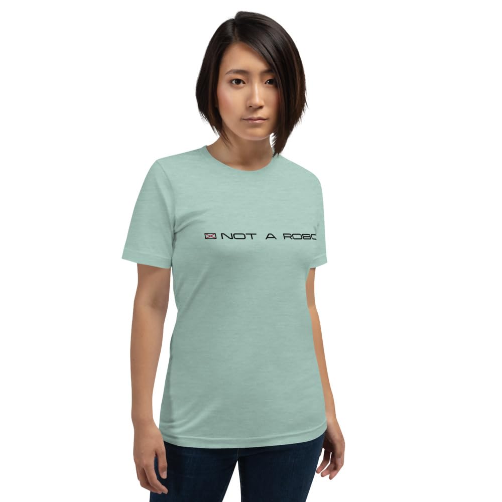 Byte the Bit Unisex Not A Robot Respect Boundaries Graphics Crewneck T-Shirt Novelty Short Sleeve Adult Men Women Casual