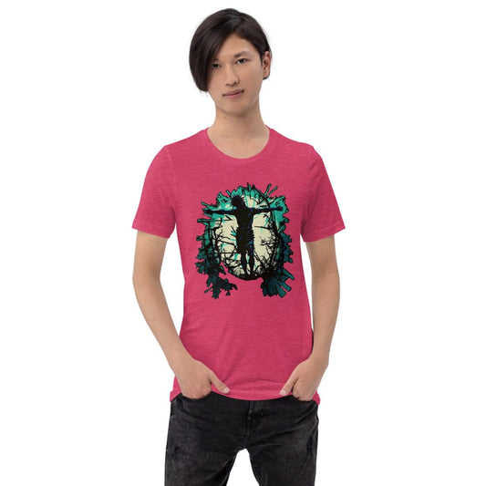 Byte the Bit Unisex Jesus Christ Standing Cross Graphic Crewneck T-Shirt Novelty Short Sleeve Adult Men Women Casual