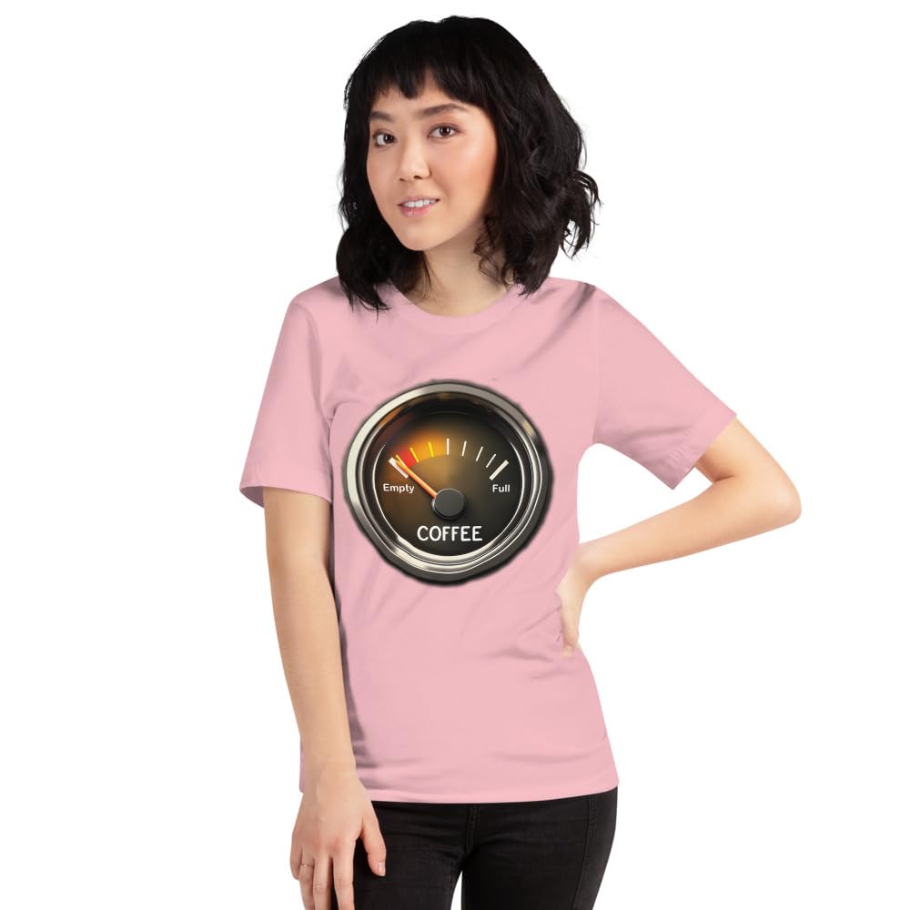 Unisex Coffee Gauge Measure Empty Drinker Caffeine Addicts T-Shirt Short Sleeve Graphic Funny Adult Casual Trendy