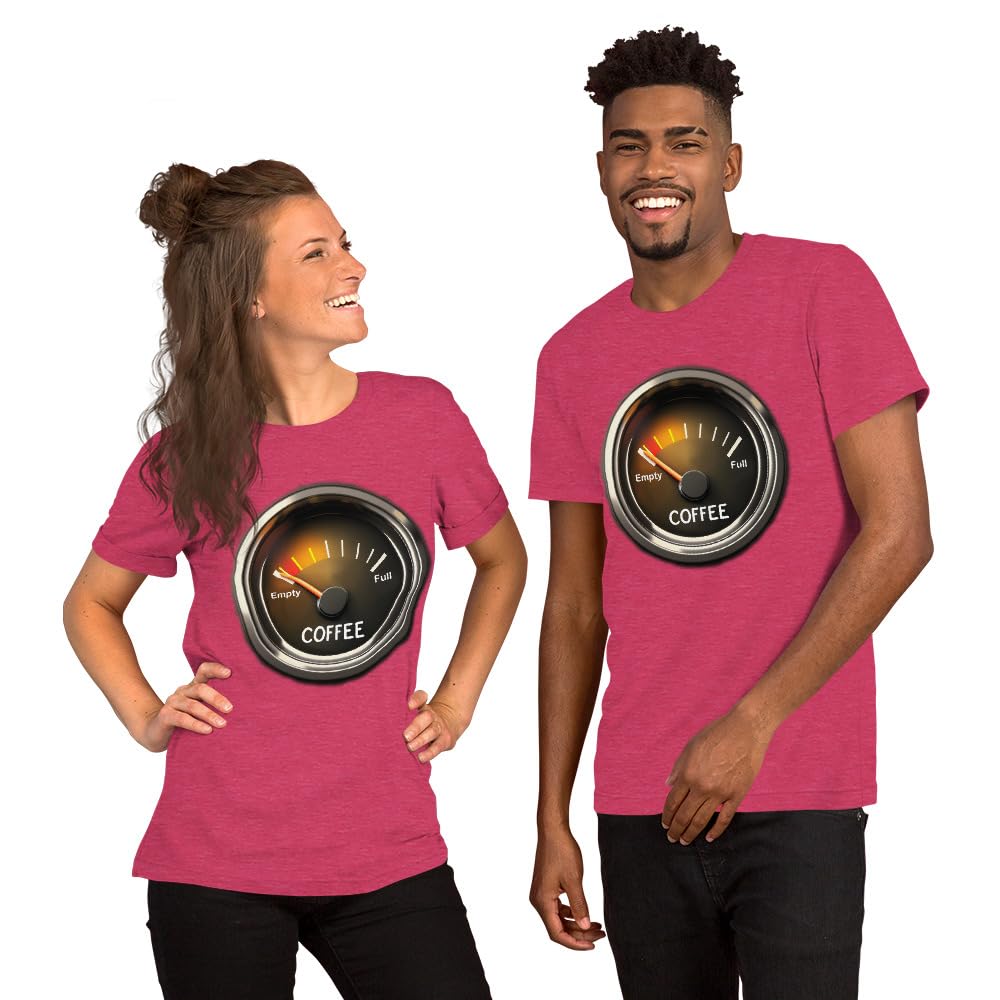 Unisex Coffee Gauge Measure Empty Drinker Caffeine Addicts T-Shirt Short Sleeve Graphic Funny Adult Casual Trendy
