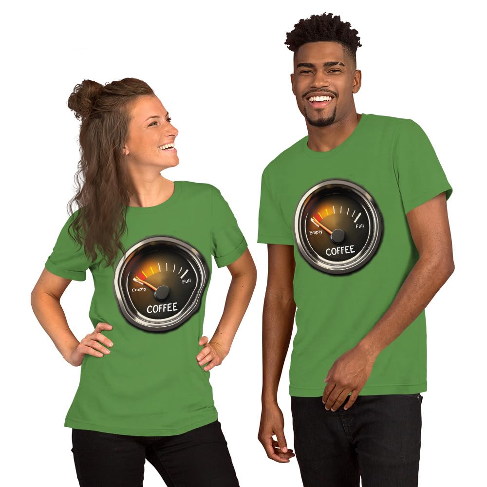 Unisex Coffee Gauge Measure Empty Drinker Caffeine Addicts T-Shirt Short Sleeve Graphic Funny Adult Casual Trendy