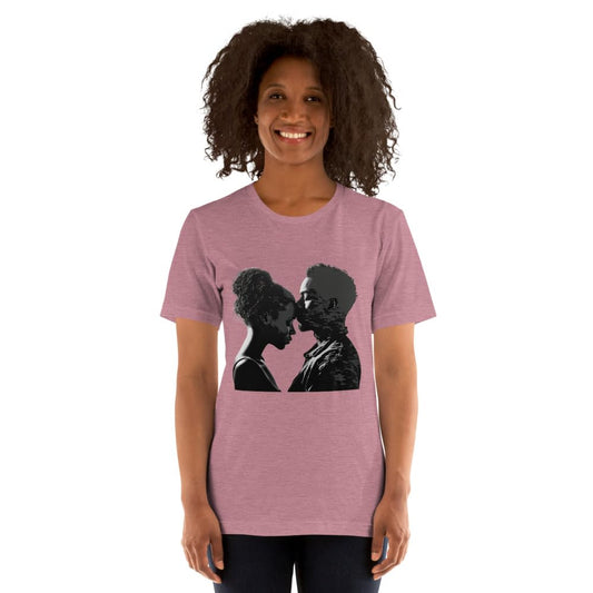 Byte the Bit Unisex Valentine Black Man Woman Kiss Love Intimate Graphic Crewneck T-Shirt Short Sleeve Men Women Adult Casual