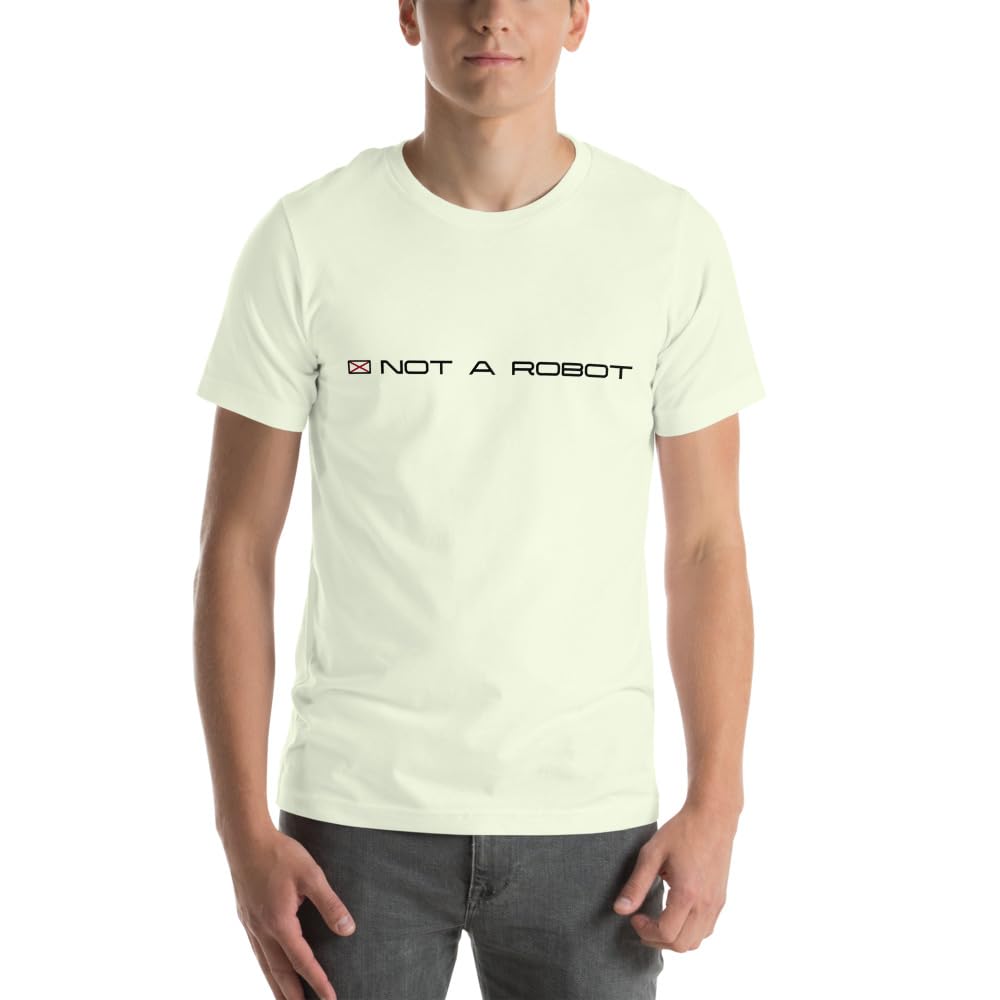 Byte the Bit Unisex Not A Robot Respect Boundaries Graphics Crewneck T-Shirt Novelty Short Sleeve Adult Men Women Casual