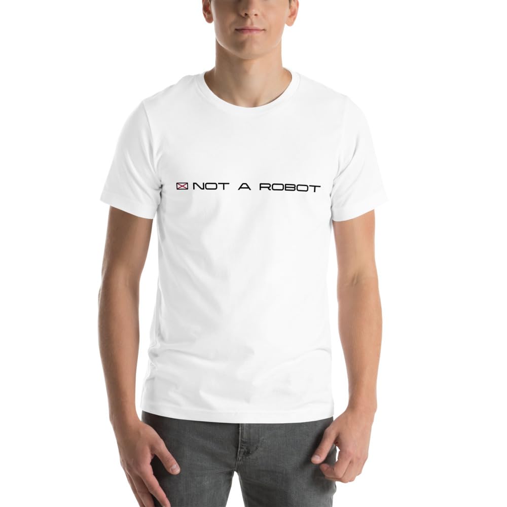 Byte the Bit Unisex Not A Robot Respect Boundaries Graphics Crewneck T-Shirt Novelty Short Sleeve Adult Men Women Casual