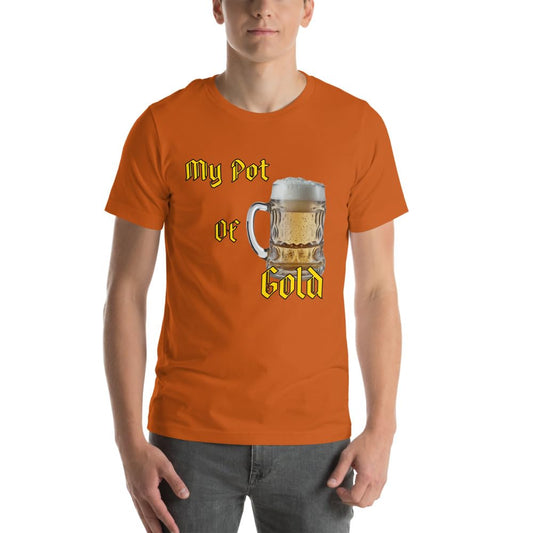Byte the Bit Unisex St Patrick Pot of Gold Beer Stein Graphic Crewneck T-Shirt Short Sleeve Men Women Adult Casual