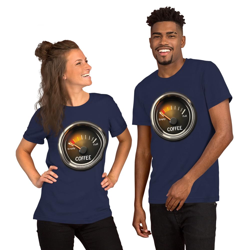 Unisex Coffee Gauge Measure Empty Drinker Caffeine Addicts T-Shirt Short Sleeve Graphic Funny Adult Casual Trendy