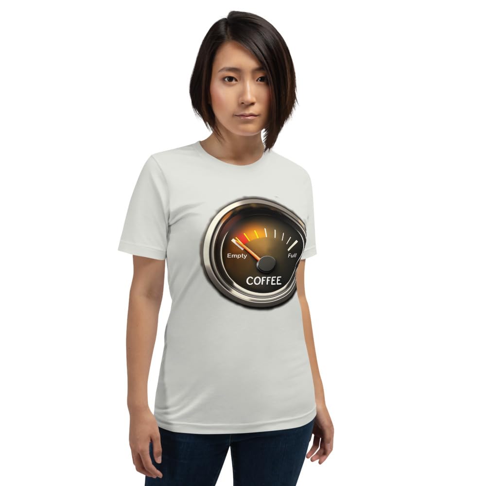 Unisex Coffee Gauge Measure Empty Drinker Caffeine Addicts T-Shirt Short Sleeve Graphic Funny Adult Casual Trendy