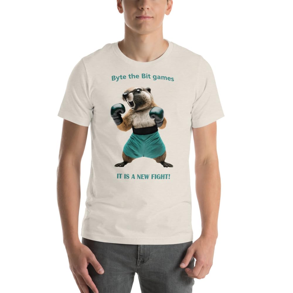Byte the Bit Unisex Prairie Dog Boxing It is A New Fight Gloves Boxing Short Sleeve Graphic Funny Adult Casual Trendy