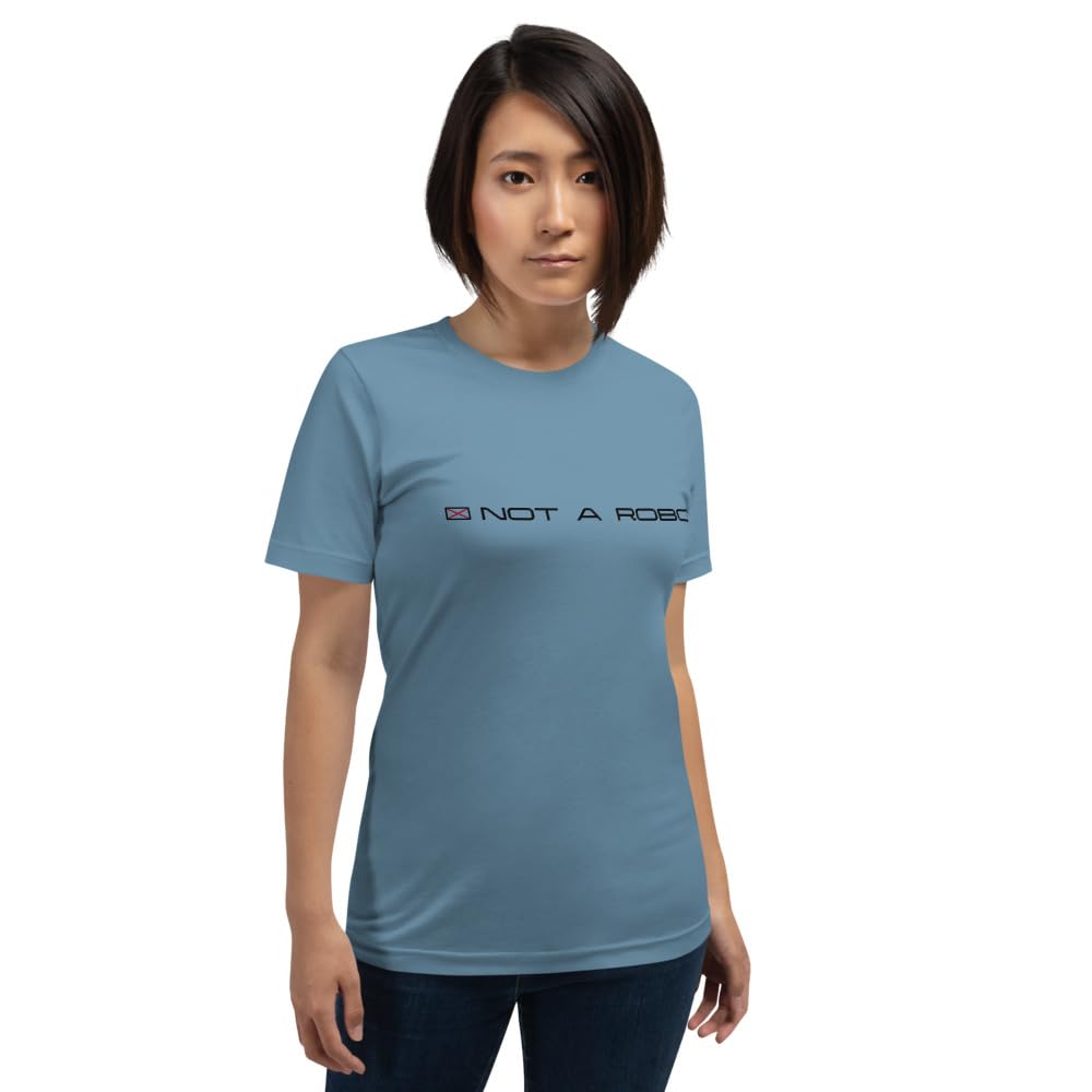 Byte the Bit Unisex Not A Robot Respect Boundaries Graphics Crewneck T-Shirt Novelty Short Sleeve Adult Men Women Casual