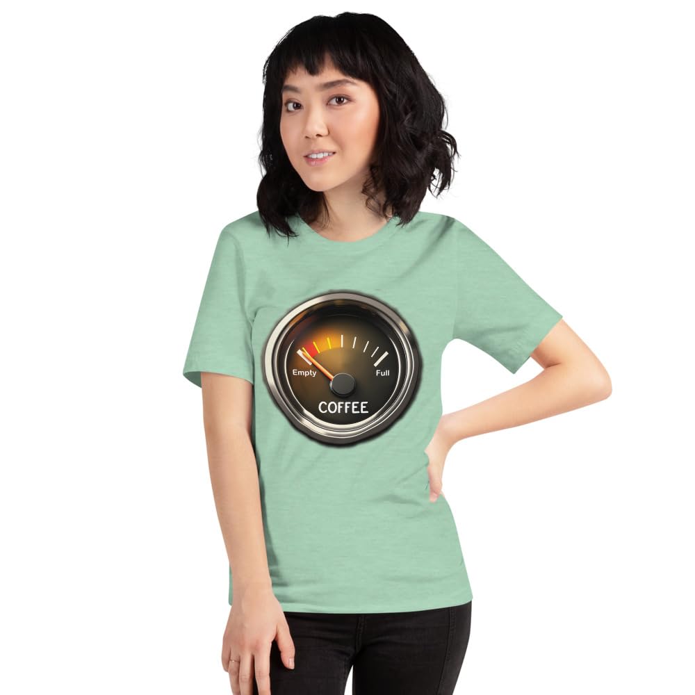 Unisex Coffee Gauge Measure Empty Drinker Caffeine Addicts T-Shirt Short Sleeve Graphic Funny Adult Casual Trendy