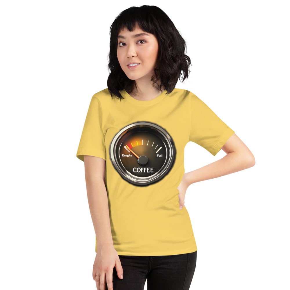 Unisex Coffee Gauge Measure Empty Drinker Caffeine Addicts T-Shirt Short Sleeve Graphic Funny Adult Casual Trendy
