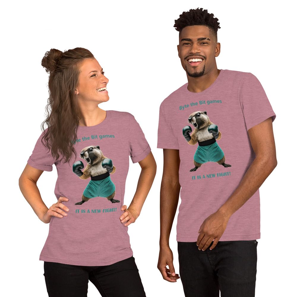 Byte the Bit Unisex Prairie Dog Boxing It is A New Fight Gloves Boxing Short Sleeve Graphic Funny Adult Casual Trendy