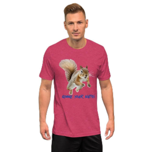 Byte the Bit Unisex Gimme Your Nuts Squirrel Graphic Crewneck T-Shirt Novelty Funny Short Sleeve Men Women Adult Casual
