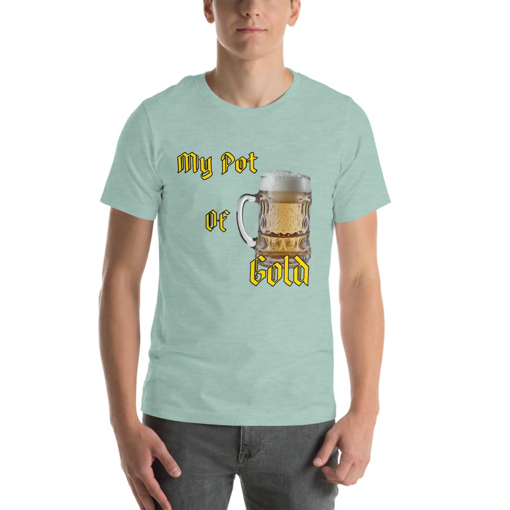 Byte the Bit Unisex St Patrick Pot of Gold Beer Stein Graphic Crewneck T-Shirt Short Sleeve Men Women Adult Casual